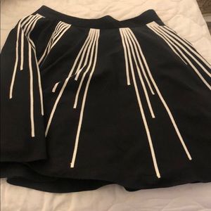 Flared black and white skirt